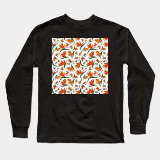 Birds of Paradise - Repeating Print - CreateArtHistory - Botanicals Long Sleeve T-Shirt